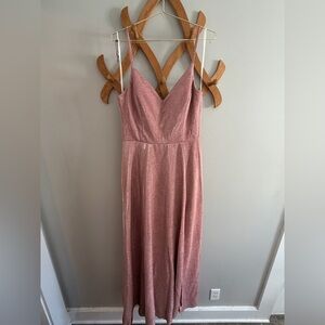 Windsor Shimmering Pink Gown with Spaghetti Straps